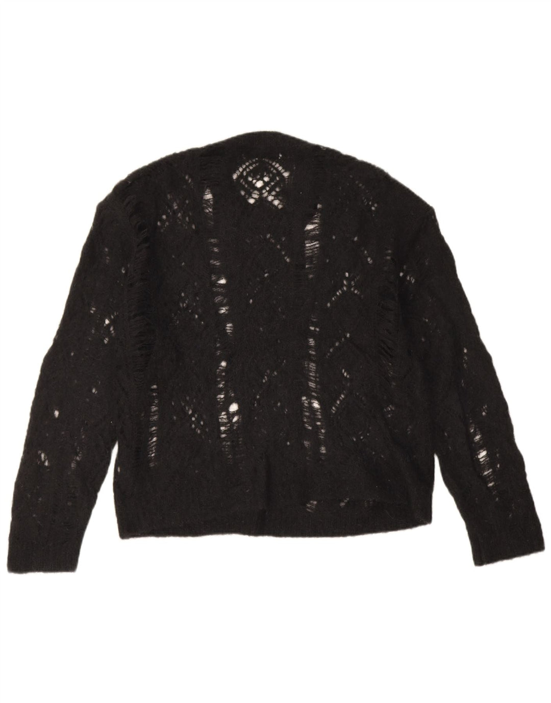 Zara Womens Crew Neck Jumper Sweater UK 14 Medium Black