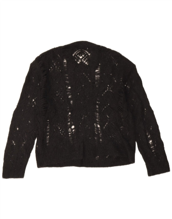 Zara Womens Crew Neck Jumper Sweater UK 14 Medium Black