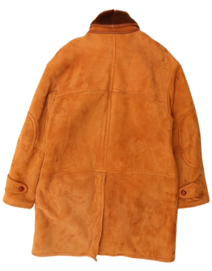 Cleiren Mens Shearling Overcoat IT 50 Large Beige Shearling