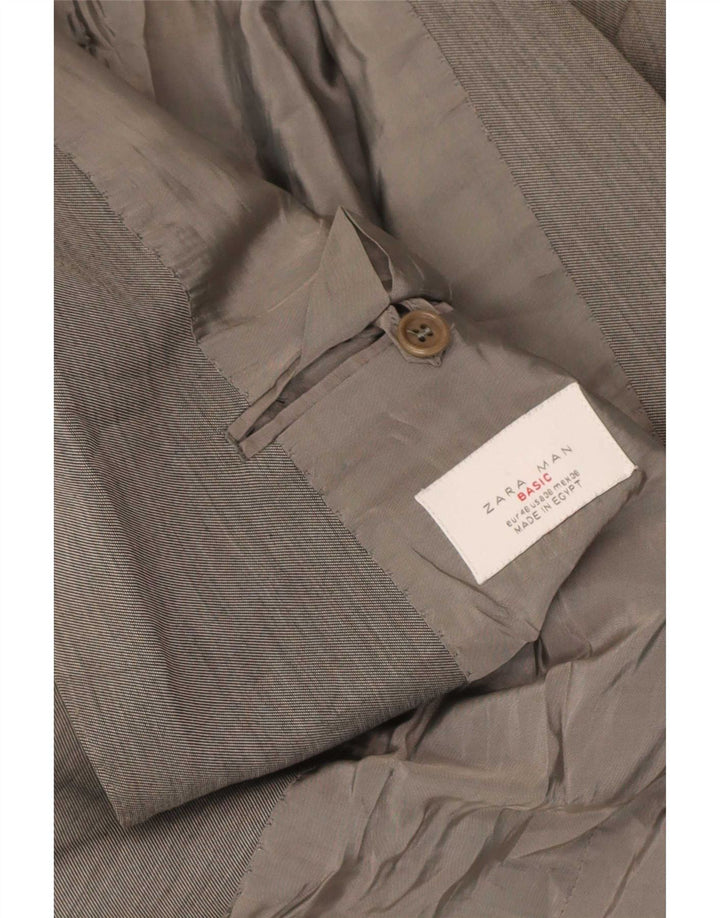 Zara Mens 2 Button Blazer Jacket EU 46 Small Grey