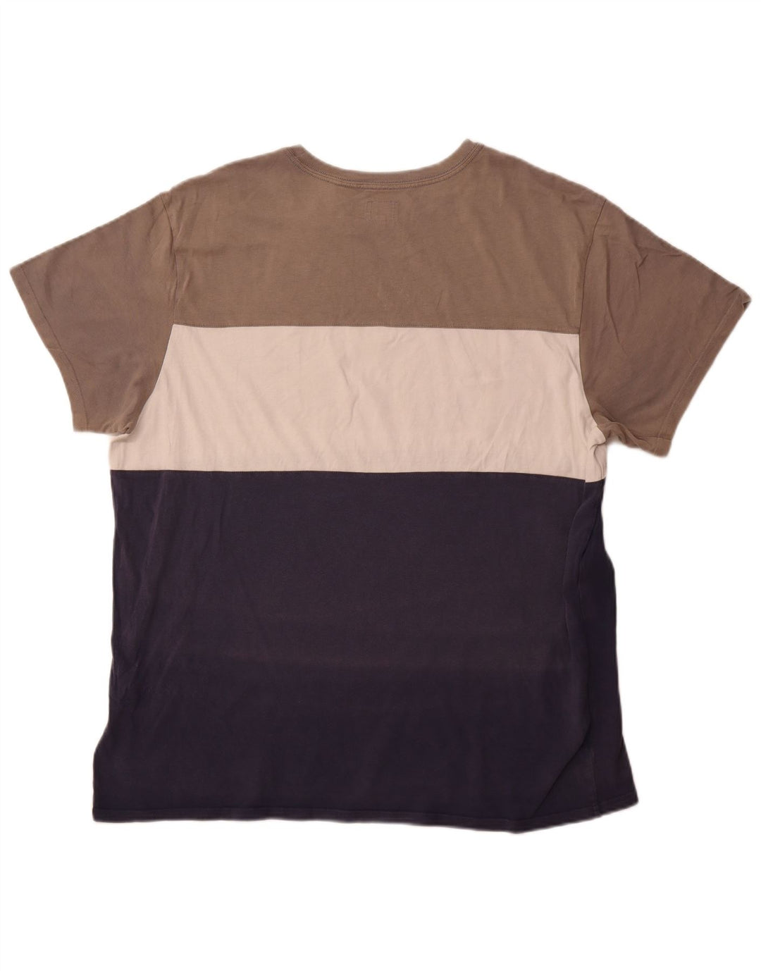 LEVI'S Mens Graphic T-Shirt Top 2XL Brown Colourblock