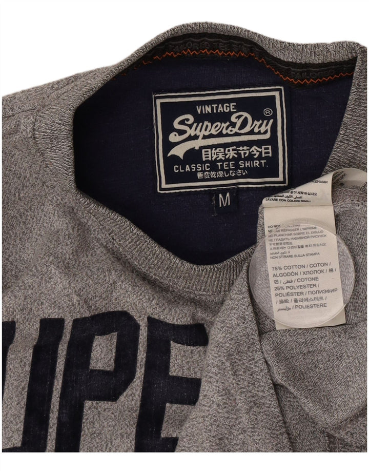 Superdry Mens Graphic T-Shirt Top Medium Grey Cotton