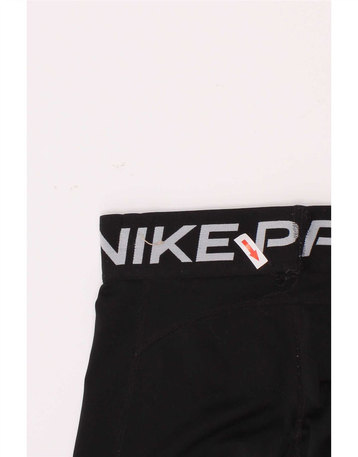 Nike Girls Dri Fit Graphic Leggings 8-9 Years Small Black Polyester