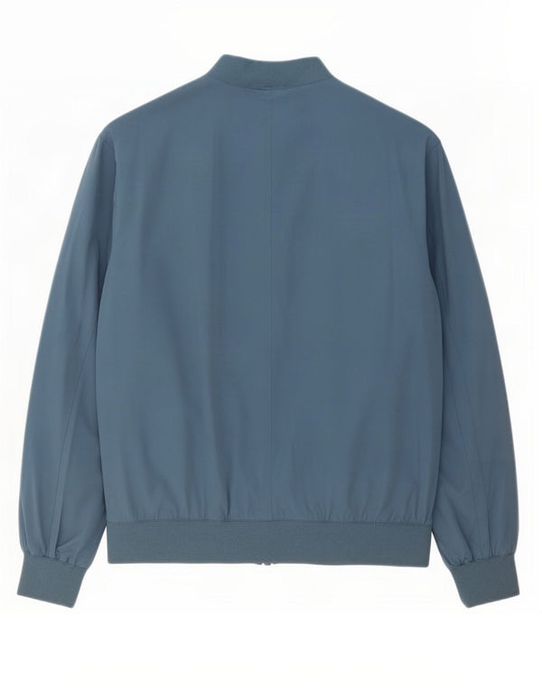 Zara Mens Bomber Jacket UK 40 Large Blue Polyester