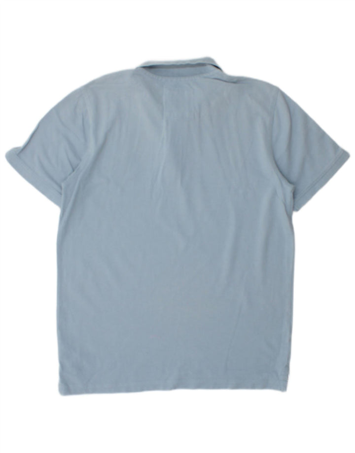 CREW CLOTHING Mens Polo Shirt Medium Blue Cotton