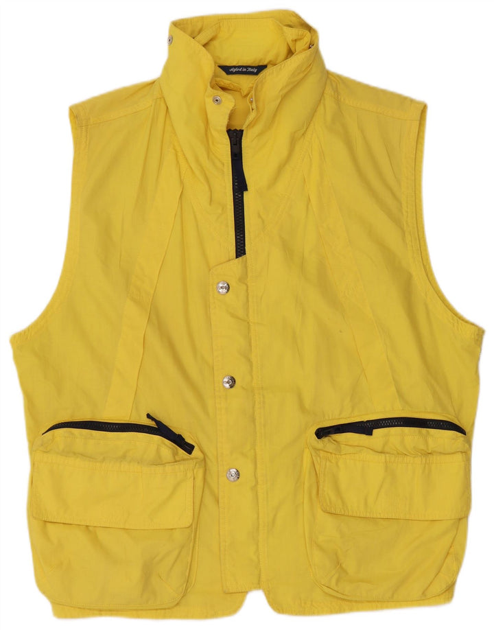 FACIBA Mens Utility Gilet IT 46 Small Yellow Polyester