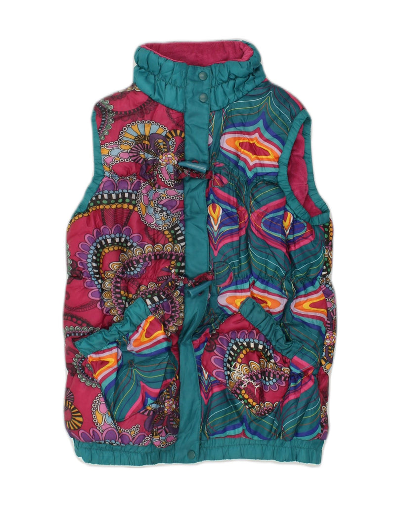 DESIGUAL Girls Hooded Padded Gilet 13-14 Years Multicoloured Floral | Vintage Desigual | Thrift | Second-Hand Desigual | Used Clothing | Messina Hembry 