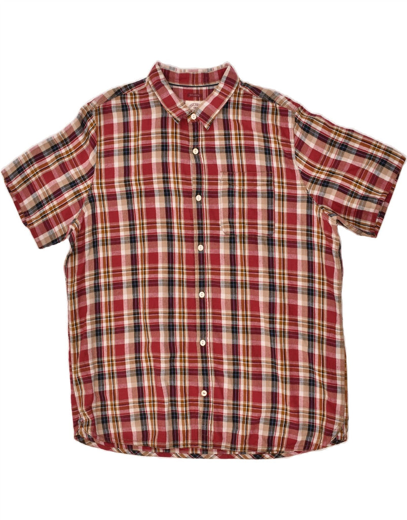 FAT FACE Mens Short Sleeve Shirt 2XL Red Check Cotton | Vintage Fat Face | Thrift | Second-Hand Fat Face | Used Clothing | Messina Hembry 