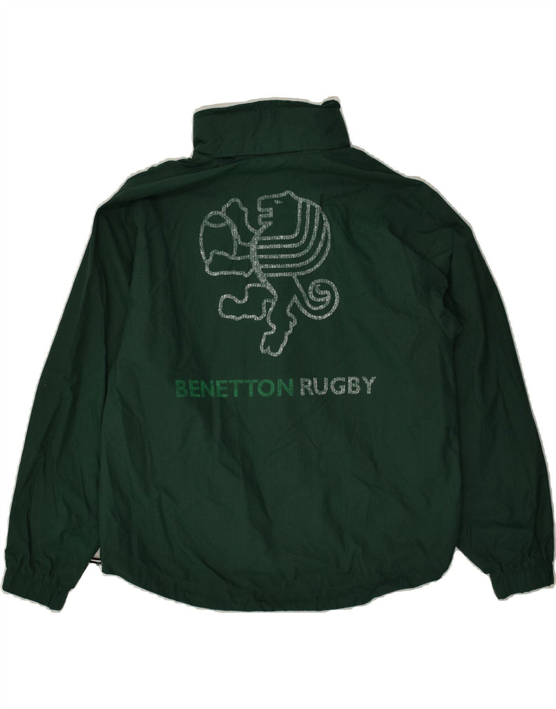 BENETTON Boys Graphic Tracksuit Top Jacket 11-12 Years Green Check | Vintage Benetton | Thrift | Second-Hand Benetton | Used Clothing | Messina Hembry 