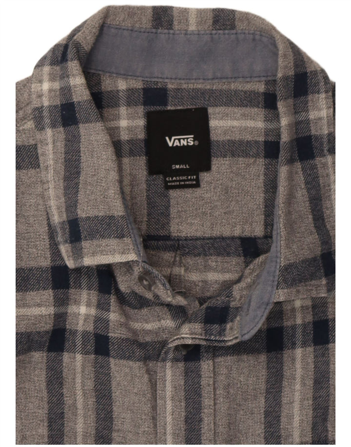 Vans Mens Classic Fit Flannel Shirt Small Grey Check Cotton