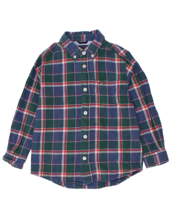 Tommy Hilfiger Boys Shirt 4-5 Years Blue Check Cotton