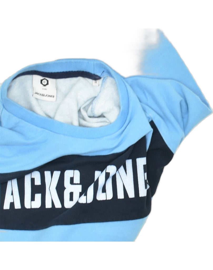 JACK & JONES Mens Graphic Sweatshirt Jumper Medium Blue Cotton | Vintage | Thrift | Second-Hand | Used Clothing | Messina Hembry 