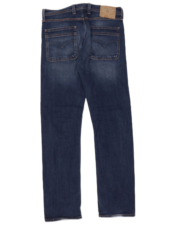 Levi's Mens 513 Slim Straight Jeans W32 L34 Blue Cotton