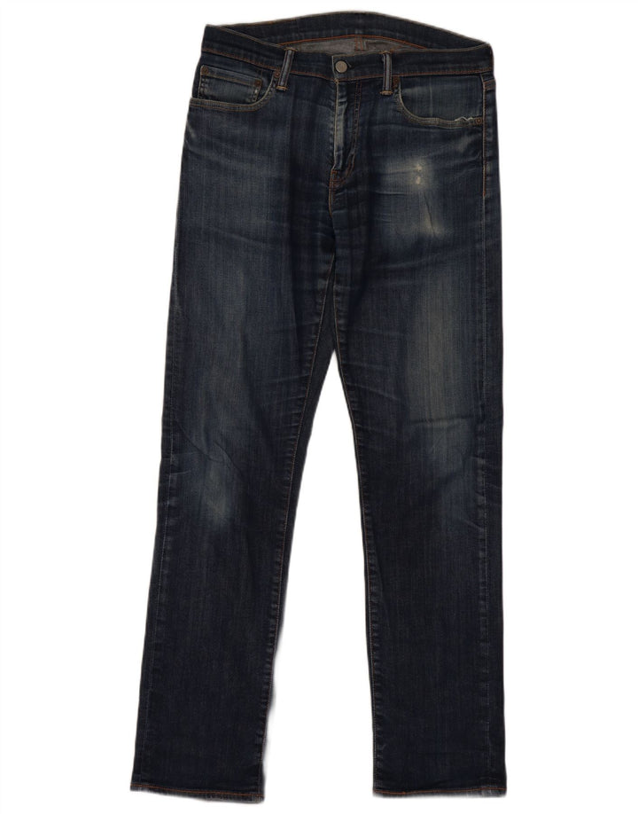 Levi's Mens 504 Straight Jeans W32 L34 Navy Blue Cotton