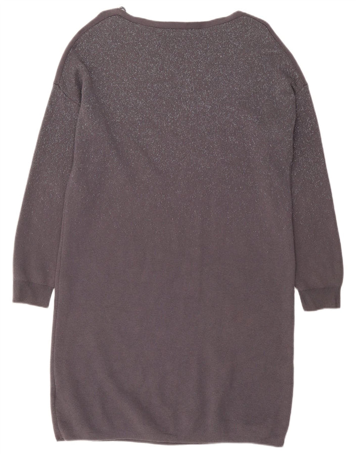 Marks & Spencer Womens Per Una Jumper Dress UK 16 Large Grey Flecked