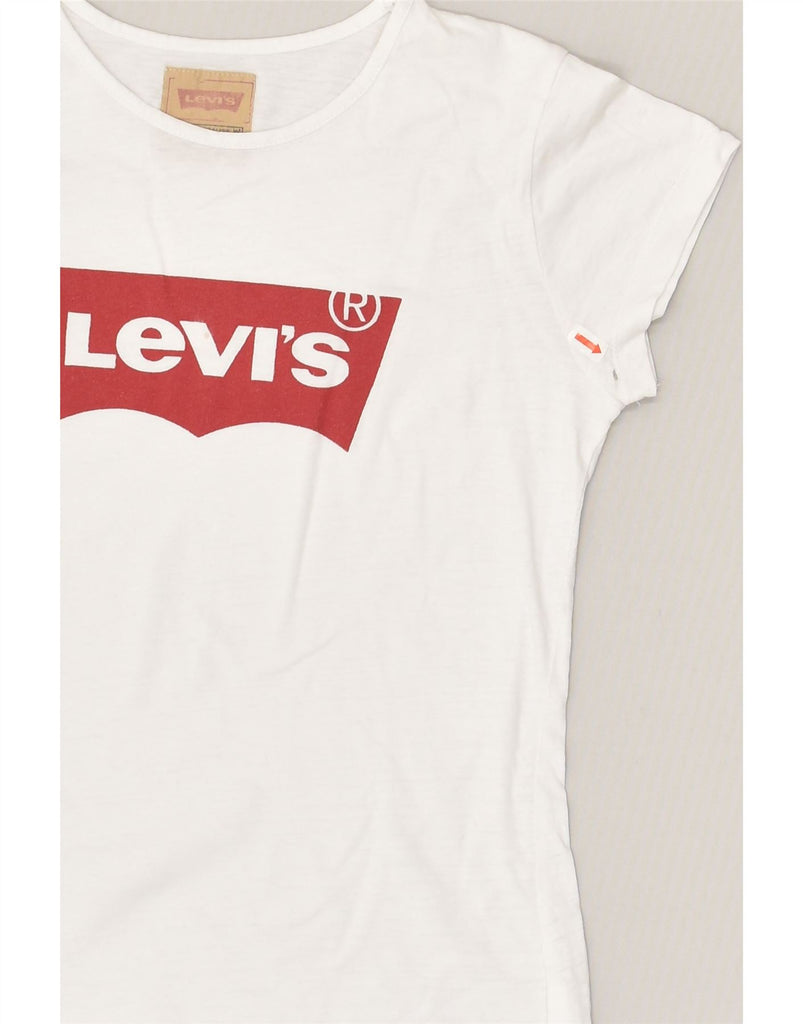 LEVI'S Girls Graphic T-Shirt Top 11-12 Years White Cotton | Vintage Levi's | Thrift | Second-Hand Levi's | Used Clothing | Messina Hembry 