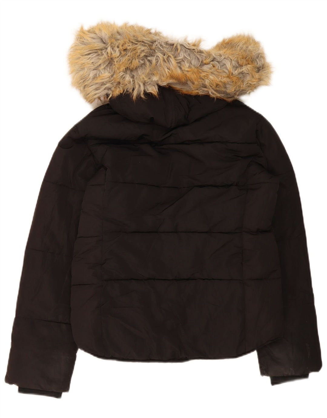 Topshop Womens Hooded Oversized Padded Jacket UK 4 XS Black Polyester