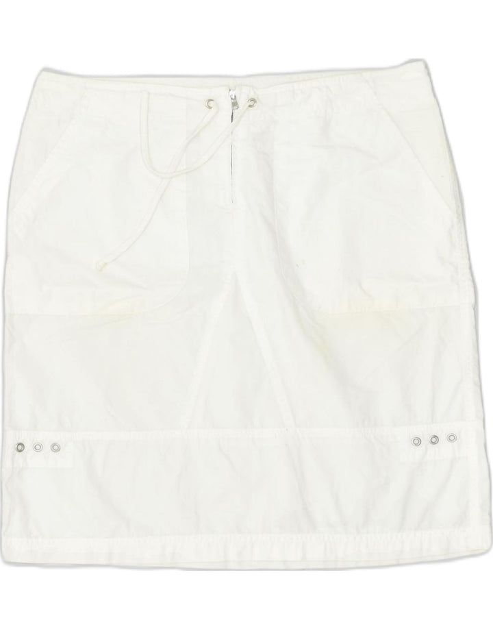VINTAGE Womens Straight Skirt IT 42 Medium W32 White Nylon Sports | Vintage | Thrift | Second-Hand | Used Clothing | Messina Hembry 