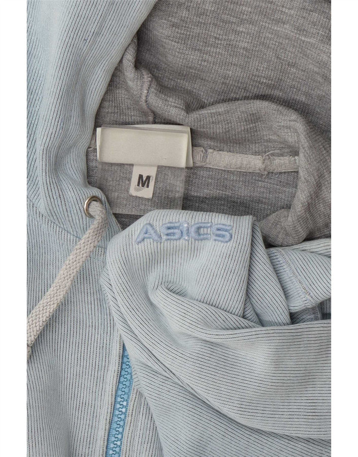 Asics Womens Zip Hoodie Sweater UK 14 Medium Blue