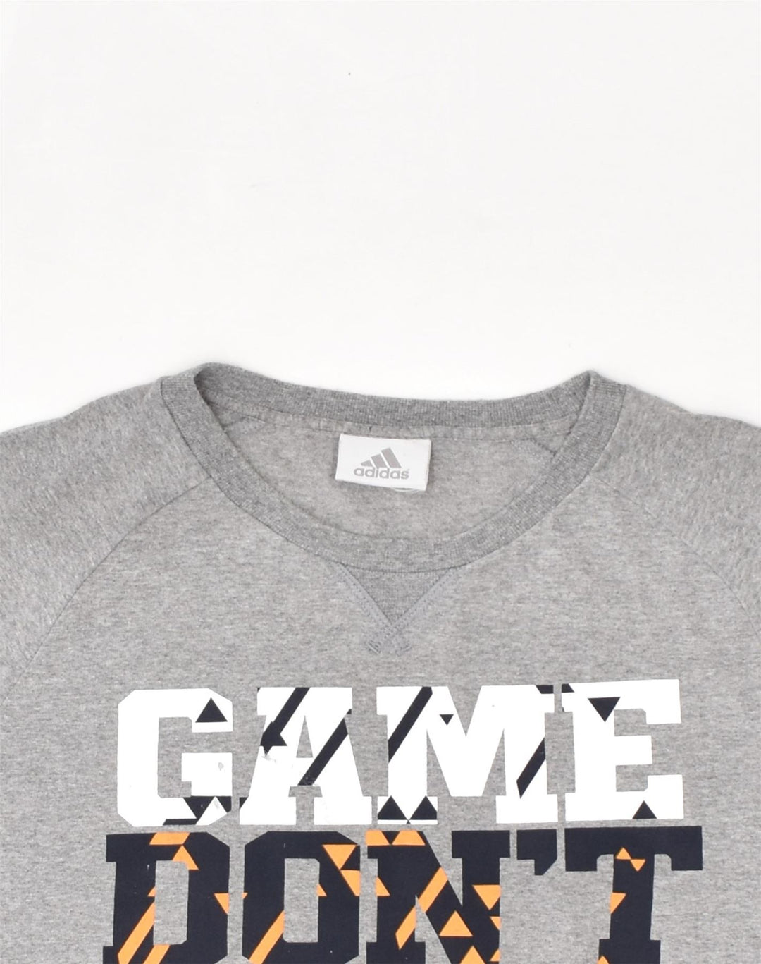 ADIDAS Womens Graphic T-Shirt Top UK 14 Medium Grey Cotton | Vintage Adidas | Thrift | Second-Hand Adidas | Used Clothing | Messina Hembry 