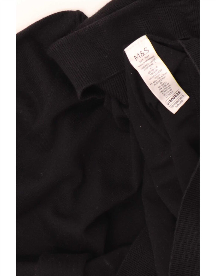 Marks & Spencer Mens Roll Neck Jumper Sweater Large Black Cotton