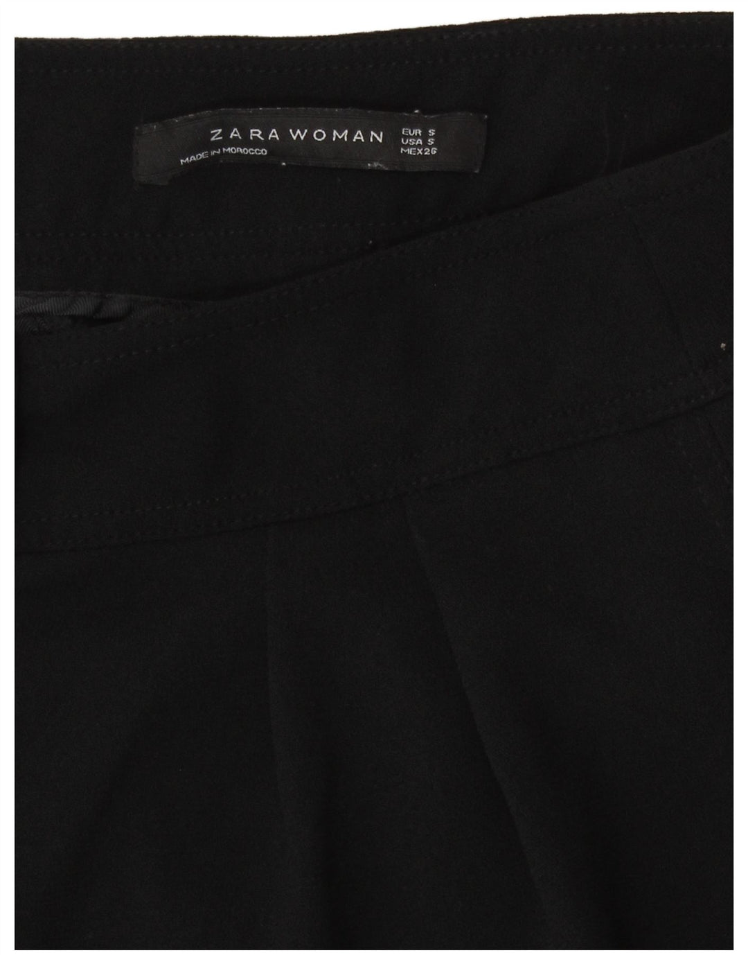 Zara Womens High Waist Pegged Casual Shorts Small W26  Black Polyester