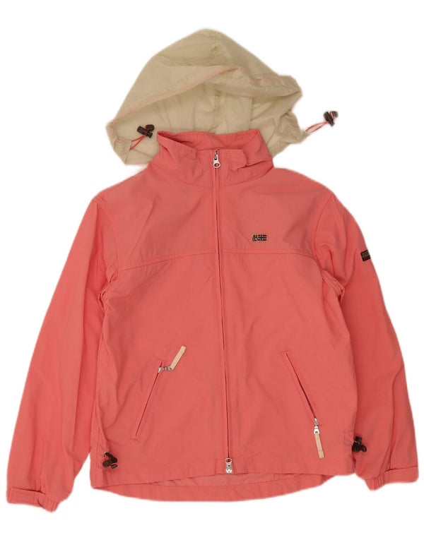Napapijri Girls Hooded Rain Jacket 11-12 Years Pink Nylon