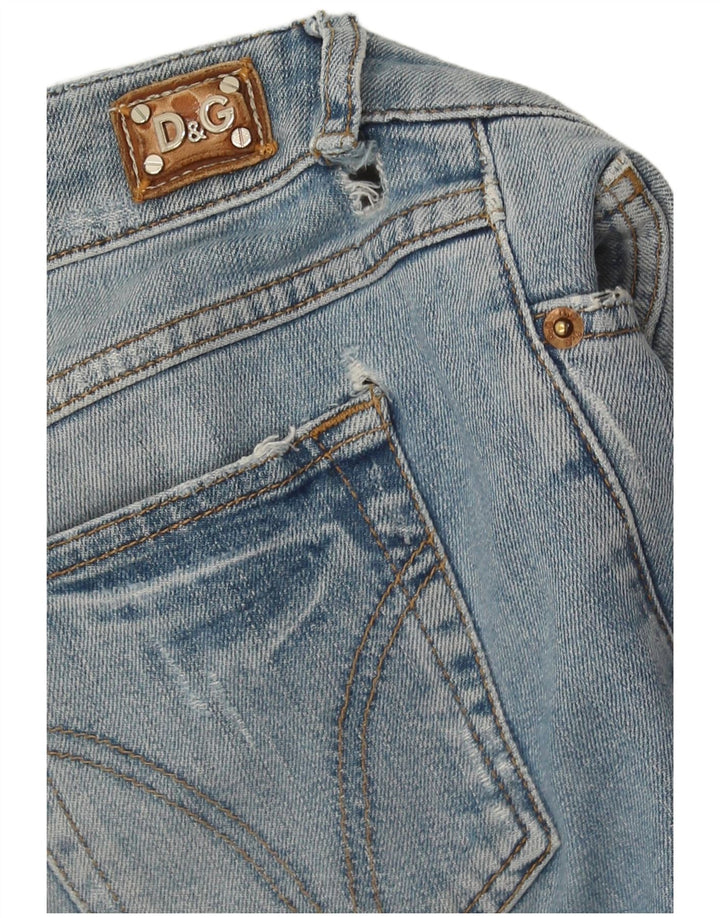 Dolce & Gabbana Womens Distressed Slim Jeans W29 L32 Blue Cotton