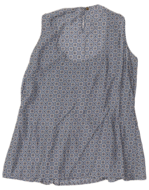 Massimo Dutti Womens Sleeveless Blouse Top EU 42 Large Blue Geometric