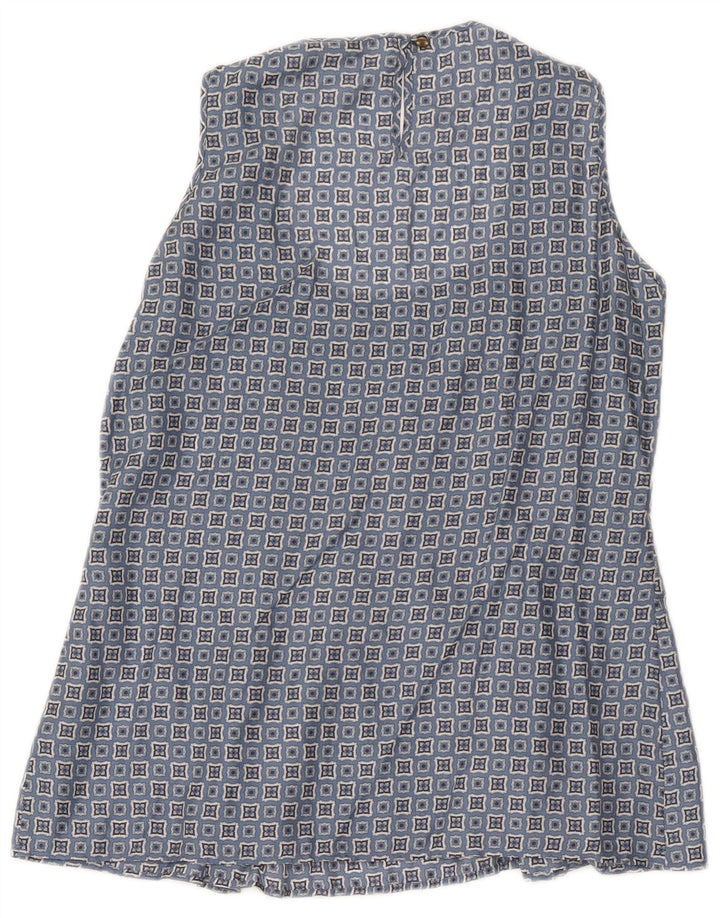 Massimo Dutti Womens Sleeveless Blouse Top EU 42 Large Blue Geometric