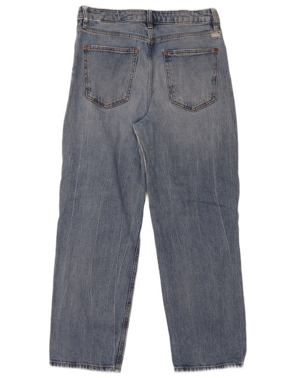 Marks & Spencer Womens Boyfriend High Waist Jeans UK 10 Small W30 L28 Blue