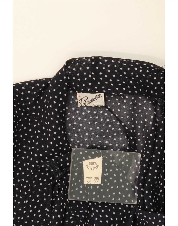 Primavera Firenze Womens Crop See Through Top US 4 Small Navy Blue