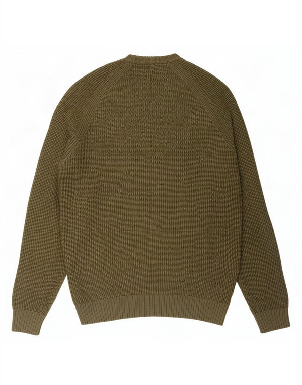 Zara Mens Crew Neck Jumper Sweater Large Khaki