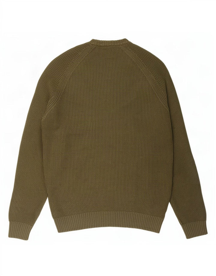 Zara Mens Crew Neck Jumper Sweater Large Khaki