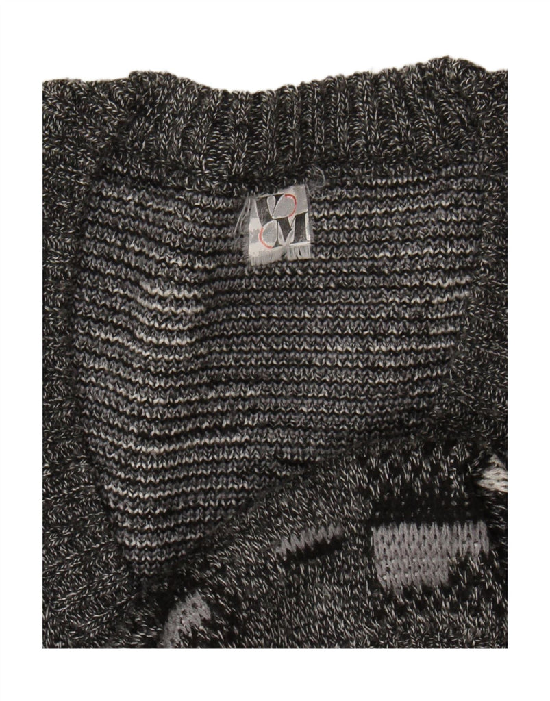 VINTAGE Mens V-Neck Jumper Sweater Large Grey Geometric Polyacrylic Vintage Vintage and Second-Hand Vintage from Messina Hembry 