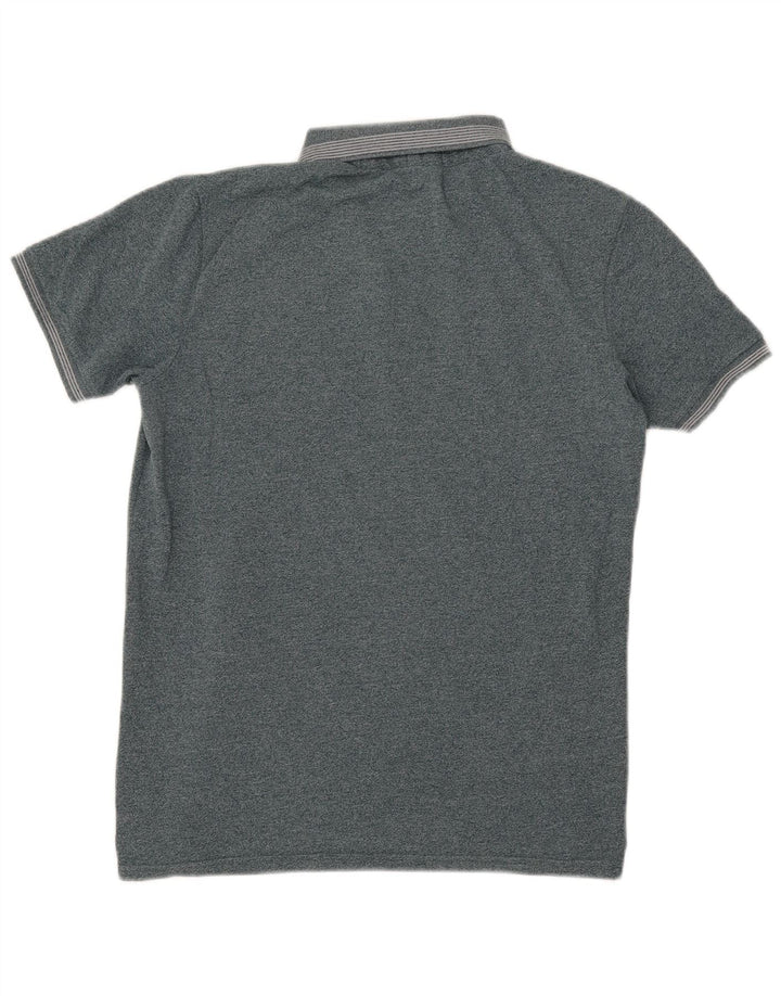 Benetton Mens Graphic Polo Shirt Medium Green Flecked