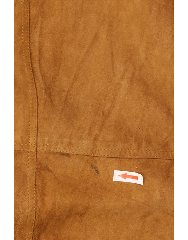 Conbipel Mens Suede Jacket Size 58 2XL Beige Leather