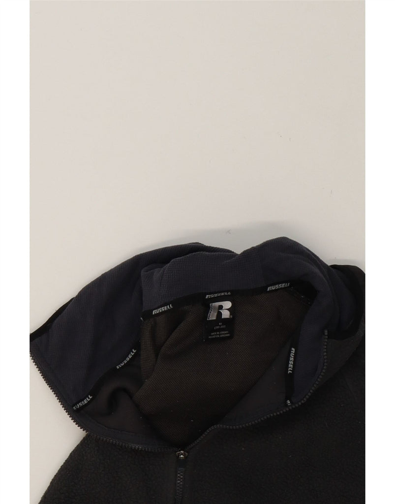 RUSSELL ATHLETIC Mens Hooded Fleece Jacket UK 38/40 Medium Grey Polyester Vintage Russell Athletic and Second-Hand Russell Athletic from Messina Hembry 
