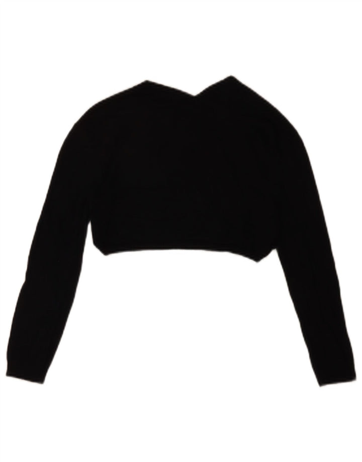 Max & Co. Womens 3/4 Sleeve Crop Top UK 10 Small Black