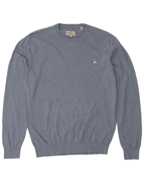 Jack Wills Mens Crew Neck Jumper Sweater Small Blue Cotton