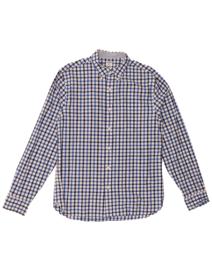 BONOBOS Mens Standard Fit Shirt Medium Blue Gingham Cotton