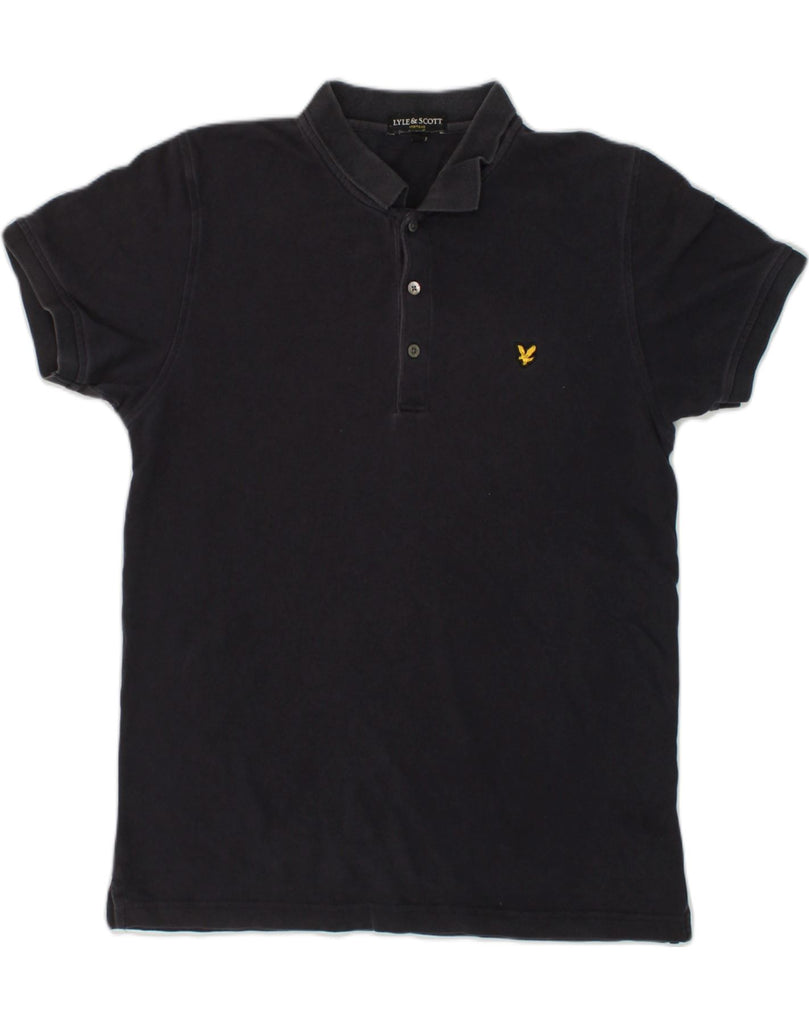 LYLE & SCOTT Mens Vintage Slim Polo Shirt Large Navy Blue Cotton | Vintage Lyle & Scott | Thrift | Second-Hand Lyle & Scott | Used Clothing | Messina Hembry 