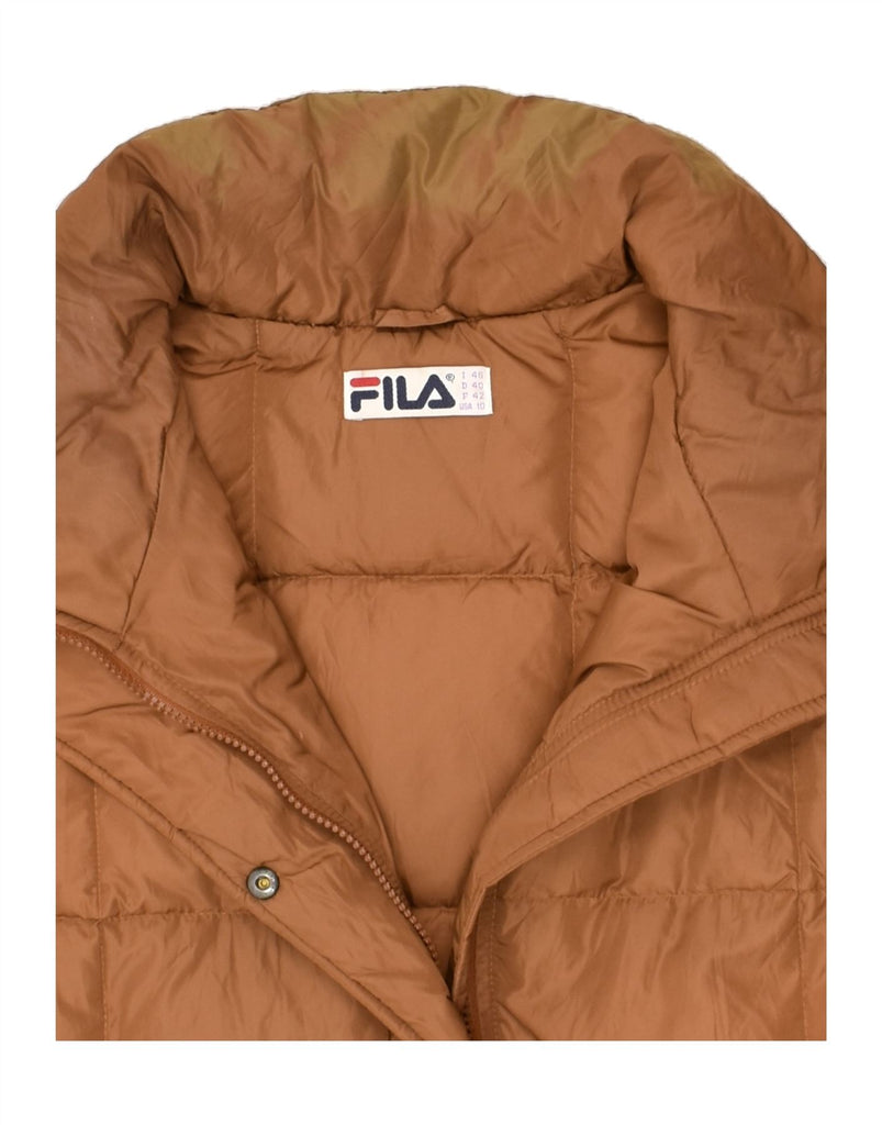 FILA Womens Padded Jacket IT 46 Large Brown Polyester | Vintage Fila | Thrift | Second-Hand Fila | Used Clothing | Messina Hembry 