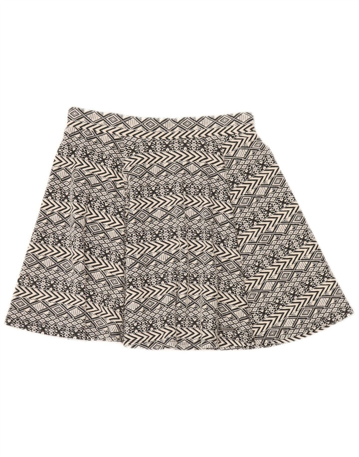 Superdry Womens Mini Skirt Medium W28 Grey Geometric Polyester