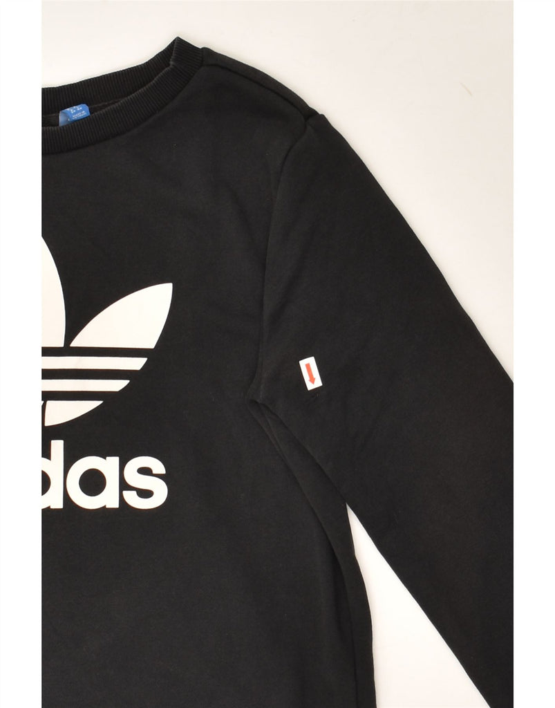 ADIDAS Womens Graphic Sweatshirt Jumper UK 8 Small Black Cotton | Vintage Adidas | Thrift | Second-Hand Adidas | Used Clothing | Messina Hembry 