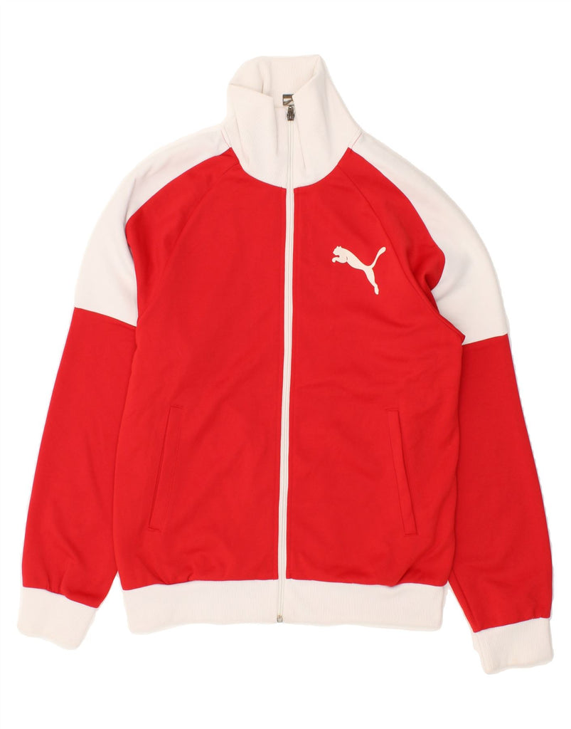 PUMA Boys Graphic Tracksuit Top Jacket 15-16 Years Red Colourblock | Vintage Puma | Thrift | Second-Hand Puma | Used Clothing | Messina Hembry 