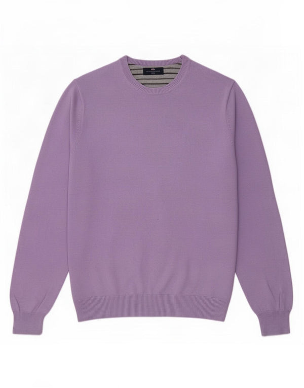 Marks & Spencer Mens Blue Harbour Crew Neck Jumper Sweater Large Purple