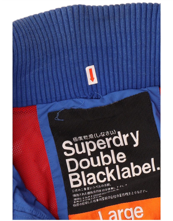 SUPERDRY Mens Windbreaker Jacket UK 40 Large Blue Nylon