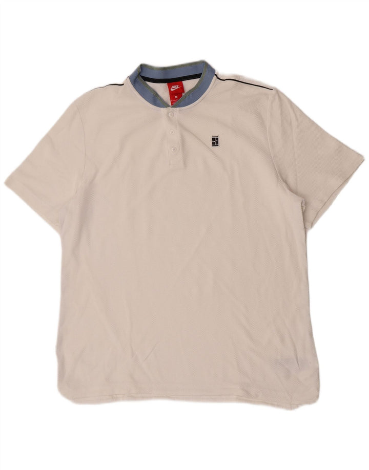 Nike Mens Polo Shirt XL White Cotton