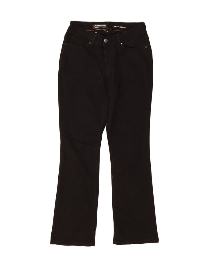 LEE Womens Curvy Fit Bootcut Jeans US 10 Large W30 L30 Black Cotton Vintage Lee and Second-Hand Lee from Messina Hembry 